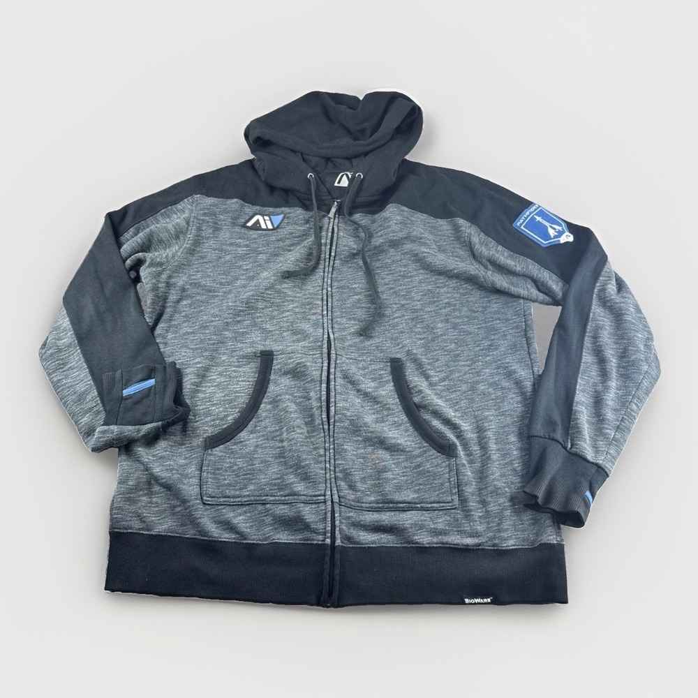 Mass Effect Andromeda Hoodie Mens XL Black Gray Pathfinder BioWare Full Zip